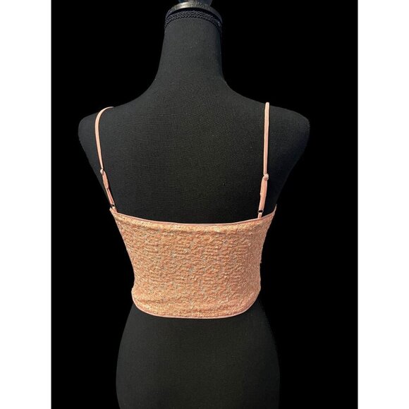 Susana Monaco Sequin Sparkle Crop Top, Taylor Swift Era Style, PINK, Adjustable - Picture 8 of 11